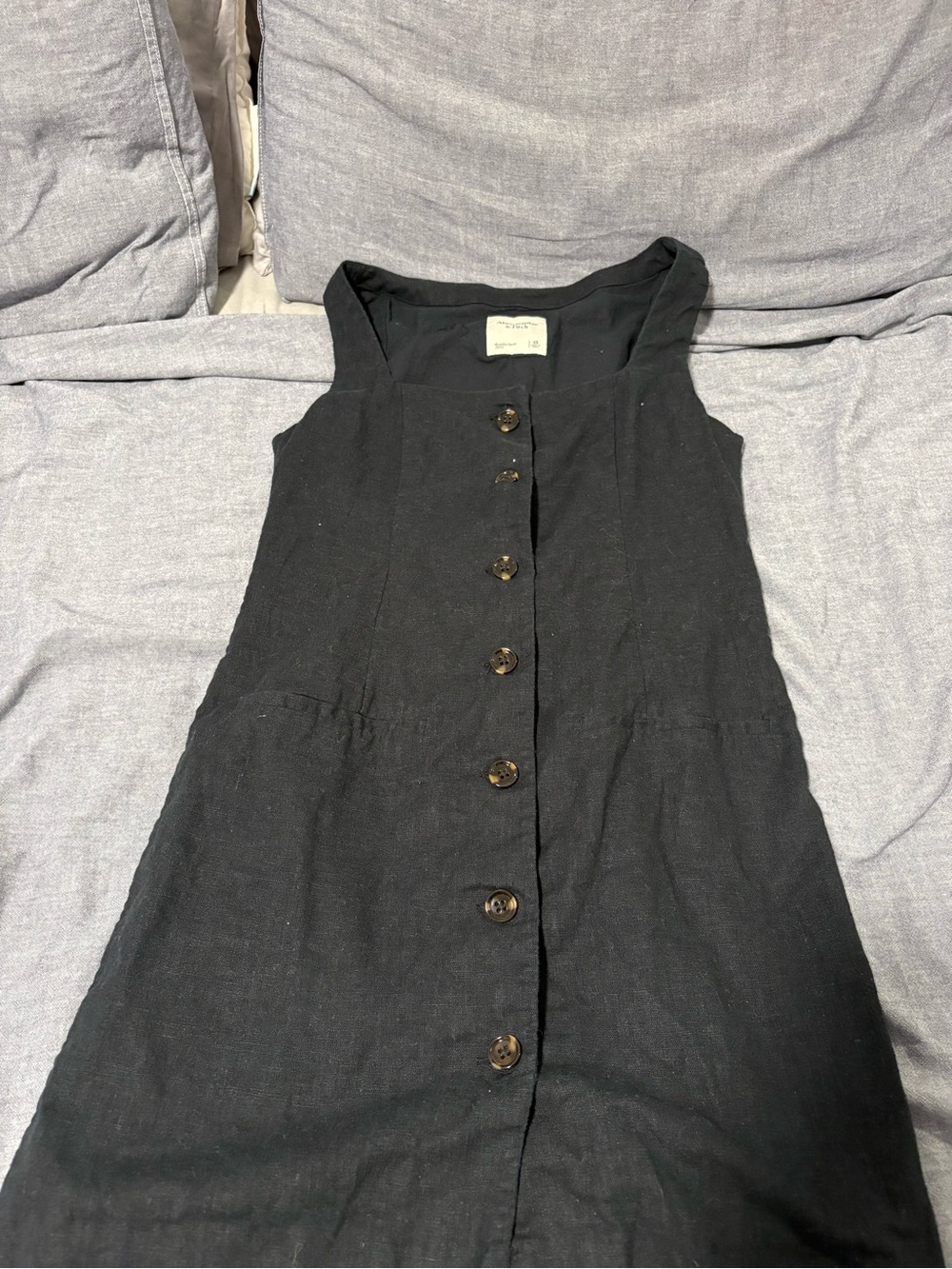 Abercrombie & Fitch Black Button-Front Mini Dress